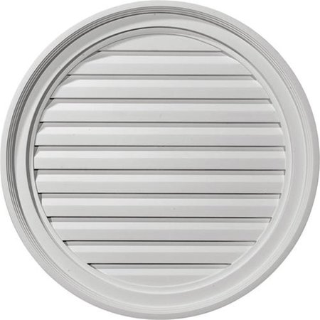 DWELLINGDESIGNS 24 in. W x 24 in. H Round Gable Vent Louver, Decorative DW69078